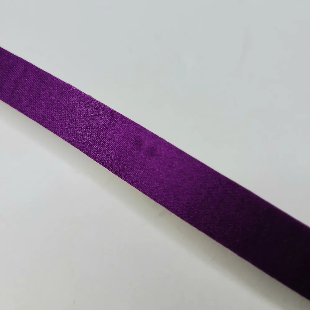 Talbots Bright Purple Silk Cotton Genuine Leather Skinny Belt
